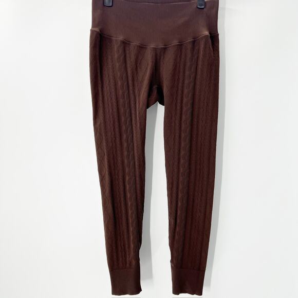 Joylab Women's Brown Cable Knit Stretch Pull On Leggings Size M - Picture 1 of 4